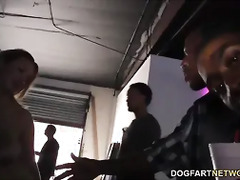 Brooke Wylde gets gangbanged in a club