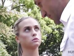 HUNT4K. Smart hunter finds a way to seduce young babe using